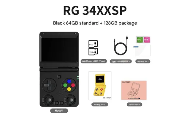 Anbernic Rg34xxsp Retro Handheld Game Console Rg34xx Sp Retro Gaming Console With 64g Preloaded Games,3300 Mah Battey,3