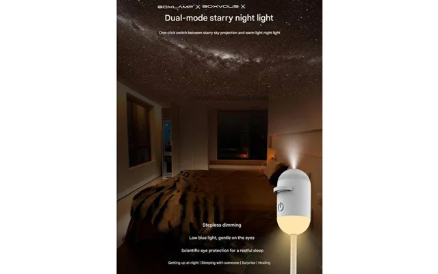 Boxvous Night Light Bedroom Bedside Sleep Lamp - Usb Eye-caring Starry Sky Projector product image