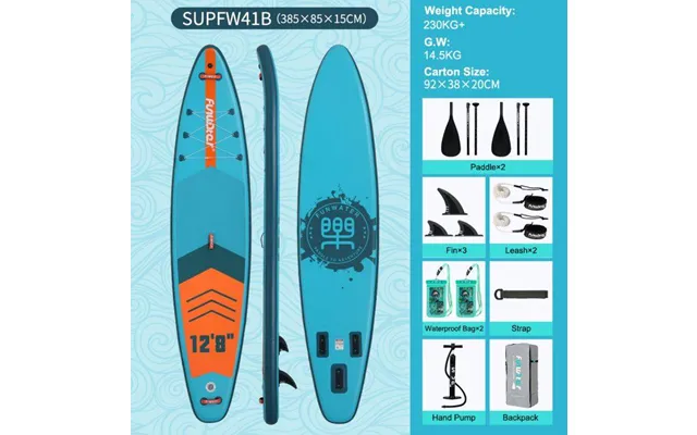 Eu Direct Funwater Cruise Inflatable Stand Up Paddle Board 385*85*15cm Ultra-light Surf Sup Board Non-slip Water Sport P