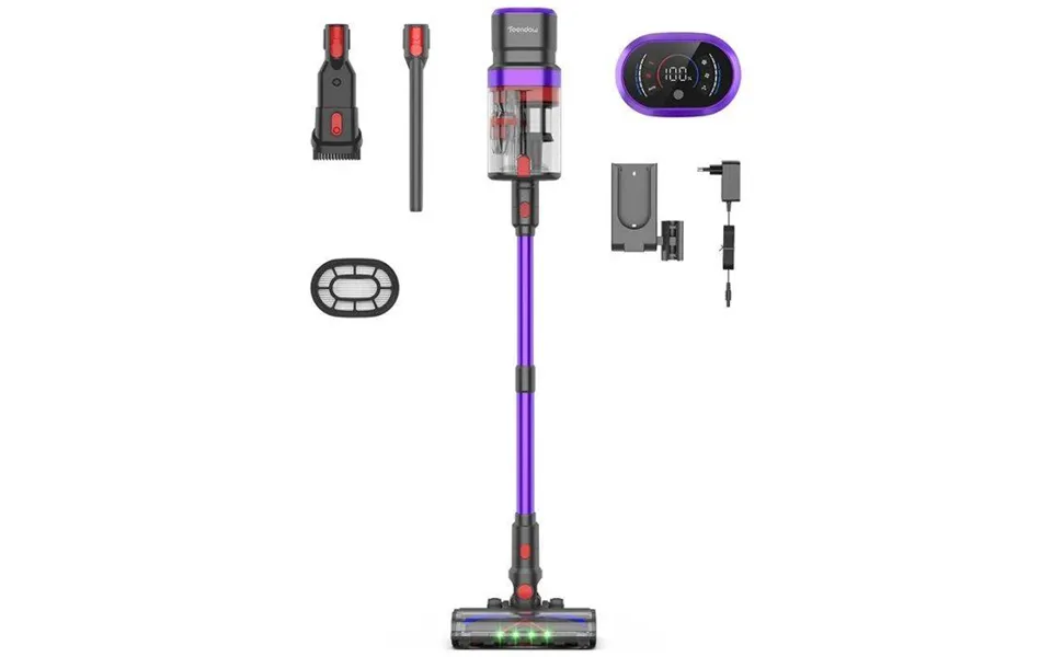 Eu Direct Teendow V20 Cordless Vacuum Cleaner 500w Brushless Motor 40kpa Strong Suction Dual Dust Chamber Led Display Uv