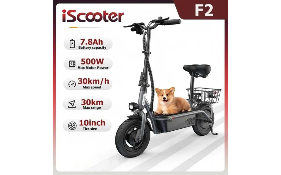 Iscooter F2 Electric Scooter 500w Foldable Scooter 7.8ah Electric Kick Scooter 30km Range 30km H E-scooter With Basket D