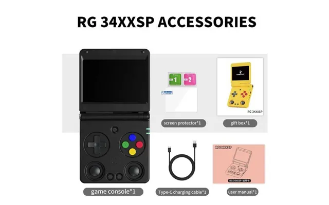 Rg34xxsp Retro Video Gaming Player 3.4-inch Ips Screen Wifi Bluetooth Support Flip Cover 64-bit Psp Linux Handheld Game 