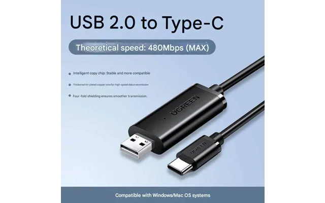Ugreen Usb 3.0 Data Transfer Cable Male To Male For Sharing Data Between Computers - Laptops