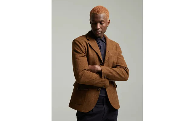 Allenby Wool Tweed Blazer - Brown 46