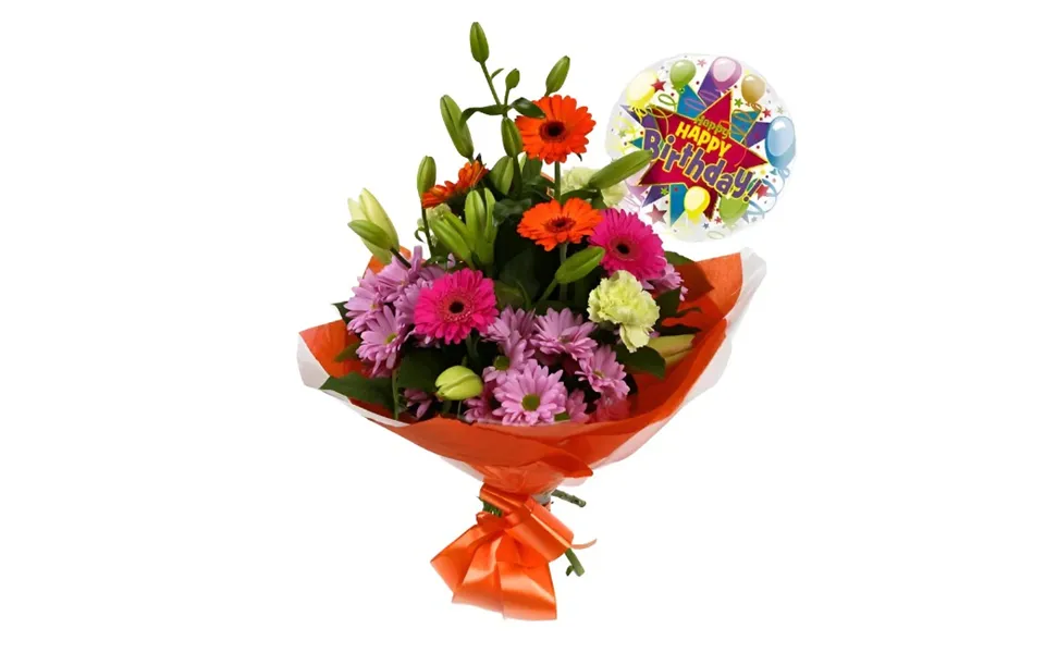 Birthday Balloon & Colour Burst Bouquet