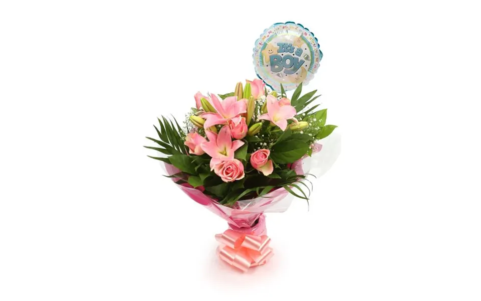 Its Boy Balloon & Pink Jewel Bouquet