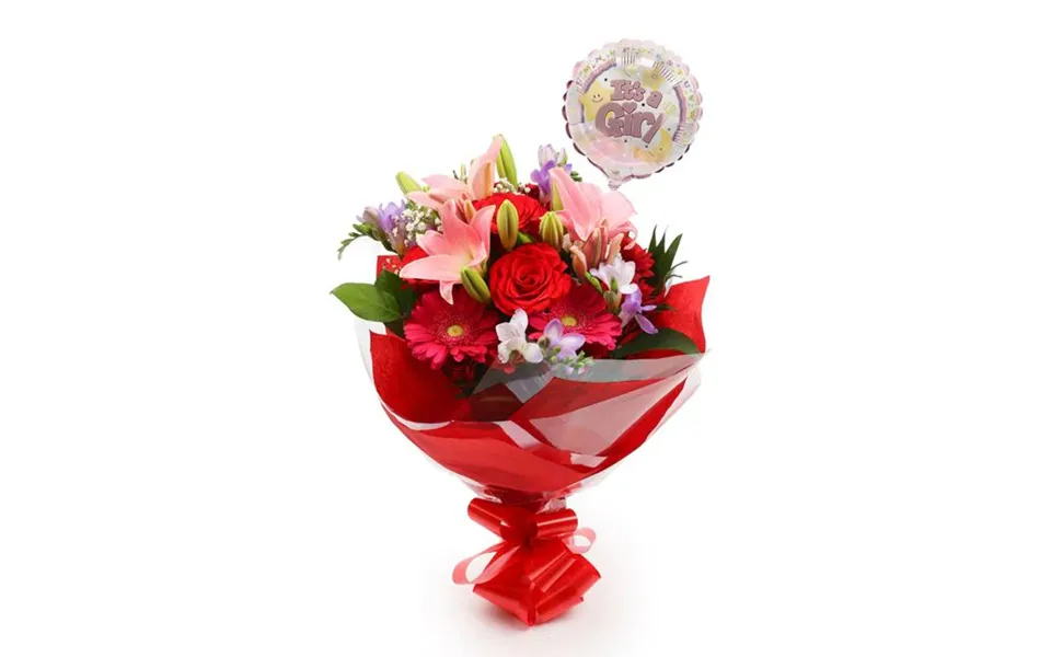 Its Girl Balloon & Red & Pink Delight