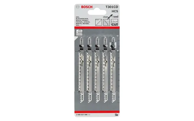 Bosch Jigsaw Blades Wood T301cd 5pk Bosch