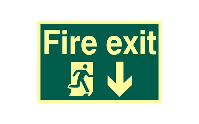 Fire Exit Running Man Arrow Down Pho 300 X 200mm