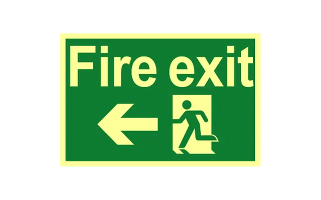 Fire Exit Running Man Arrow Left Pho 300 X 200mm