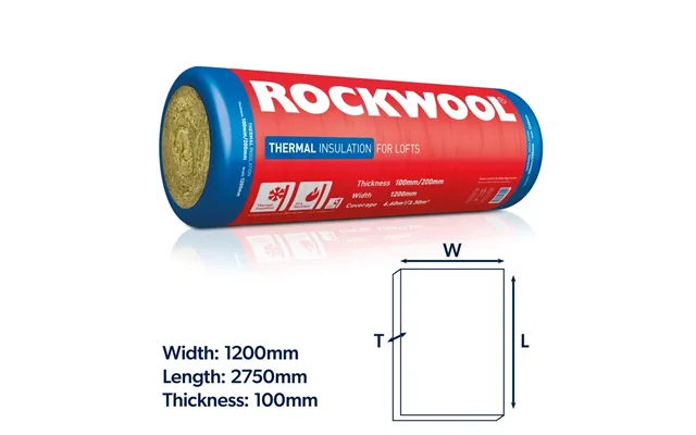 Rockwool Thermal Loft Roll 100mm 6.6m2 Or 200mm 3.3m2