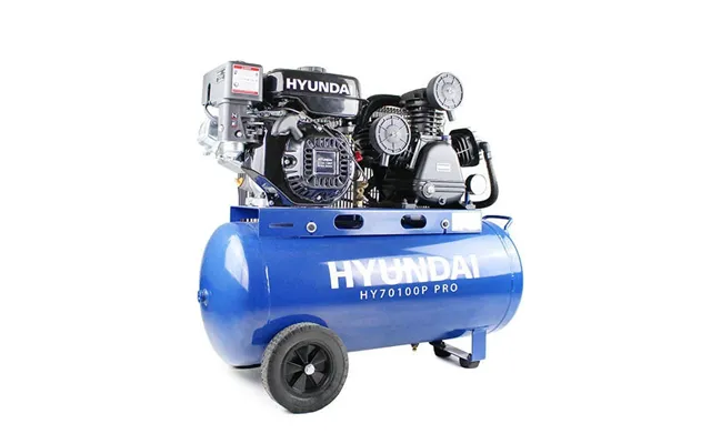 Hyundai 7hp 90l Heavy Duty Petrol Air Compressor 10.7cfm 145psi Belt Drive