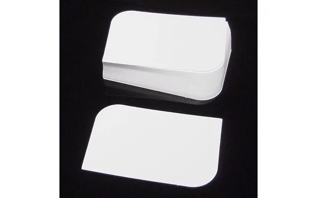 100 White Leaf Semi Rounded Blank Business Cards 250gsm - Stamp