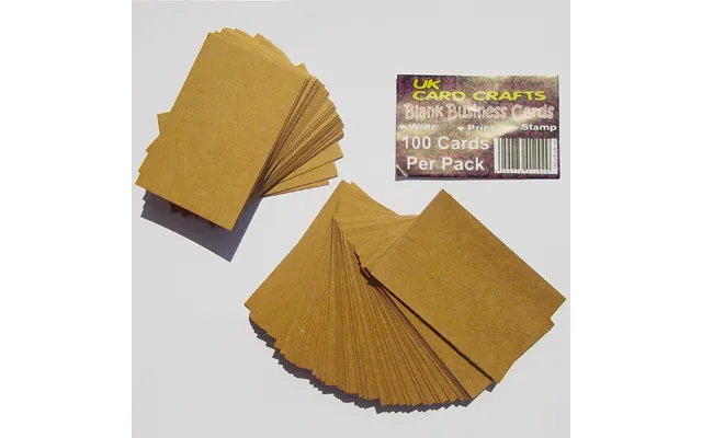 100 X Kraft Blank Business Cards - 270gsm Brown Kraft Card