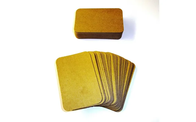 100 X Kraft Rounded Blank Business Cards - 270gsm Brown Kraft Card