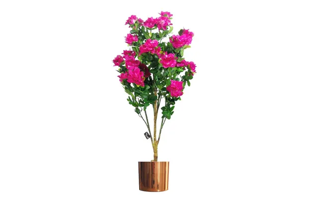 100cm Premium Artificial Azalea Pink Flowers Potted Plant With Copper Metal Planter product image