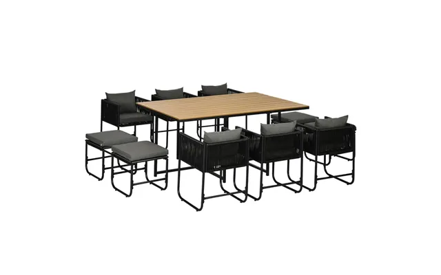 11-pc Rattan Dining Set - 10-seater Space-saving Design High-quality Materials