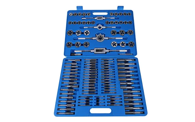 110pcs Set M2 M18 Screw Nut Thread Taps Dies With Wrench Handle Heavy Duty Hand Tool Kit - Army Green
