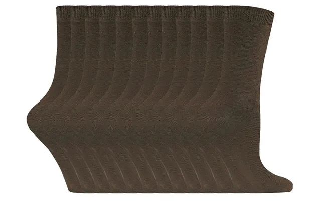 12 Pairs Ladies Plain Coloured Cotton Socks - Light Brown product image
