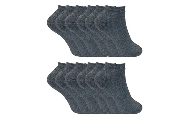 12 Pairs Ladies Thermal Trainer Socks - Charcoal product image