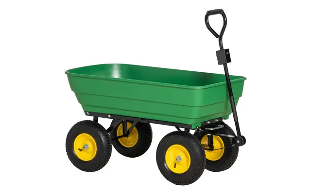 125l Garden Cart Heavy Duty 4 Wheel Trolley Wheelbarrow Green