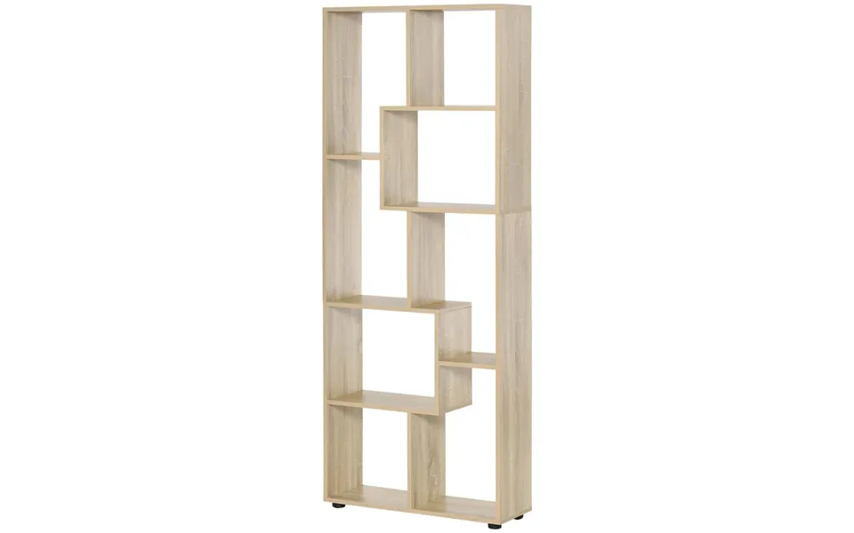 178cm 8-shelf Bookcase Melamine Surface Oak Tone Multipurpose 8-grid