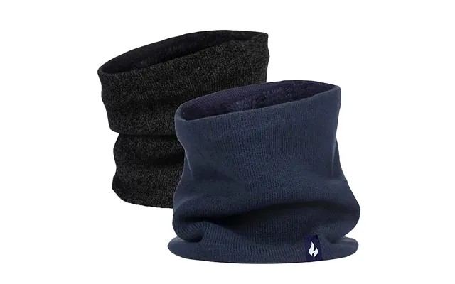 2 Pack Mens Thermal Winter Neck Warmer - One Size Black & Navy
