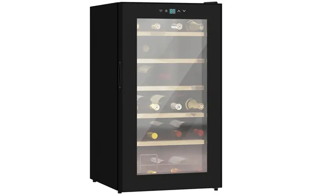 24 Bottles Wine Fridge With Glass Door Digital Touch Screen Control Led Light