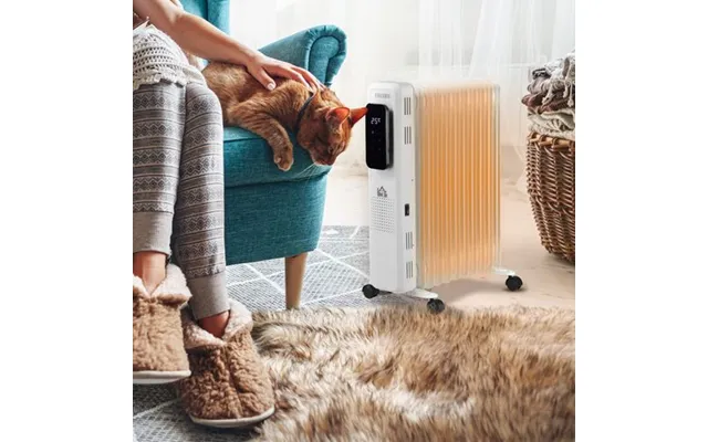 2720w Oil Filled Radiator 11 Fin 24hrs Timer Safety Cut Off Remote White product image