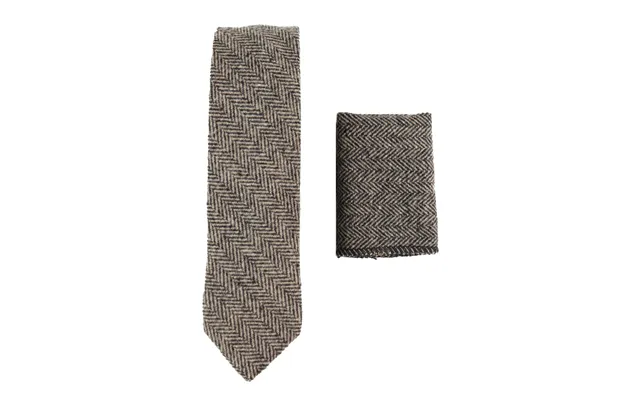 281 - Men's Herringbone Tweed Wool Tie & Hankerchief 2