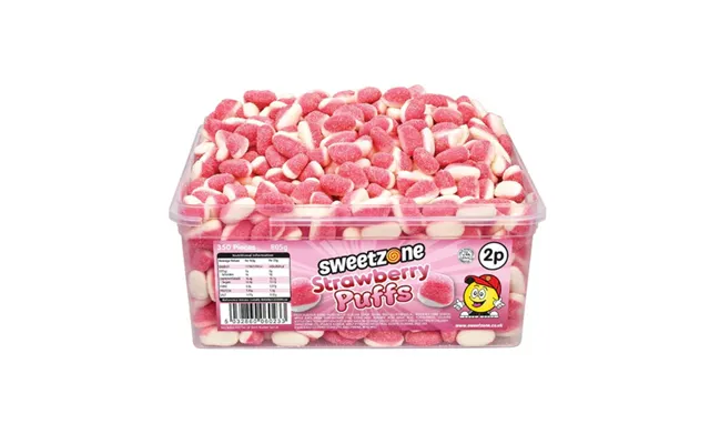 2p Strawberry Puffs 805g Tub Sweets