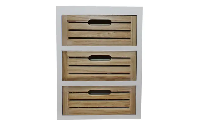 3 Drawer Unit In White With Natural Wooden Drawers With Removable Legs product image