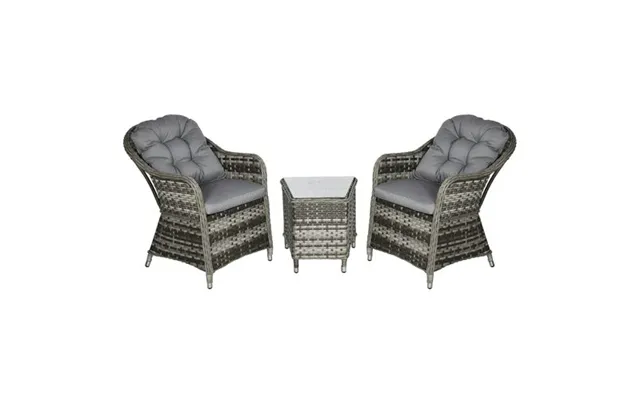 3 Pcs Aluminium Rattan Bistro Set With Soft Cushions & Glass Top product image