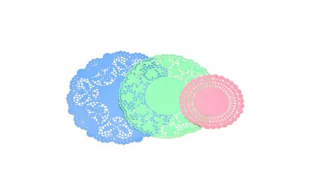 30 Piece Pink Green And Blue Paper Doilies