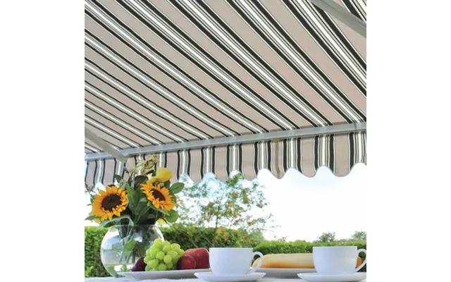 3.5m Ascot Green Beige Awning High Quality Polyester Fabric - Effortless Use