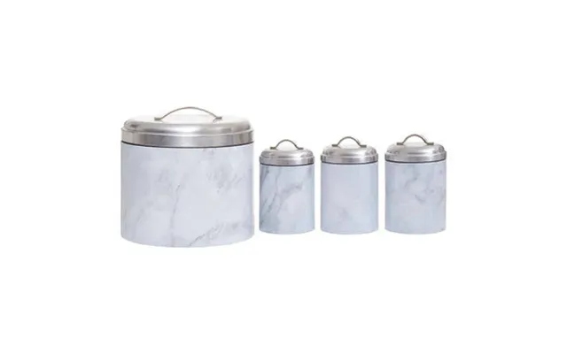 4 Piece Marble Effect Kitchen Storage Set Easton