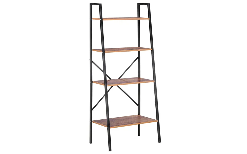 4-tier Minimalistic Ladder Shelf Unit Steel Frame Home Display Storage