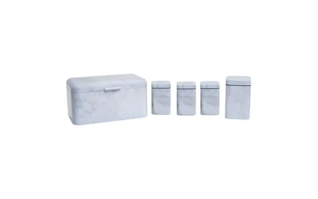 5 Piece Marble Effect Kitchen Storage Set Easton