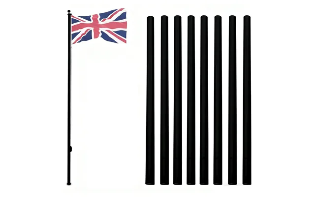 5.1*5.1*750cm Aluminum Alloy Splicing Flagpole Adjustable And Retractable Courtyard Outdoor Flagpole - Black