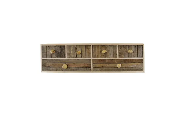 6 Drawer Unit - Driftwood Effect Drawers With Pebble Handles product image