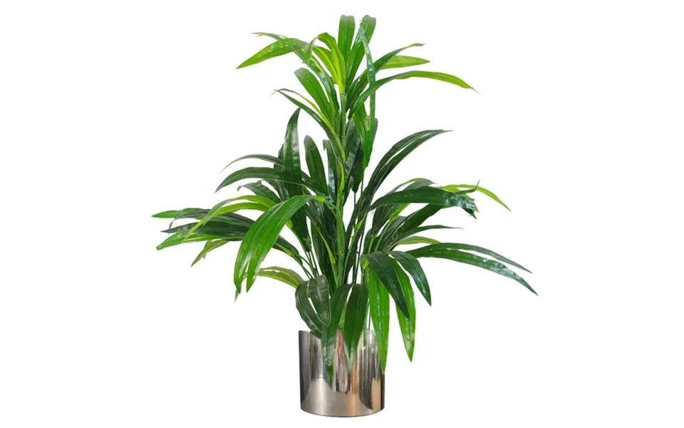 65cm Artificial Large Leaf Bamboo Shrub With Metal Planter - High Quality, Realistic Foliage