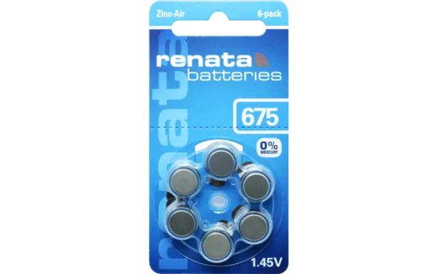 675 Za Renata Hearing Aid Batteries Pk6