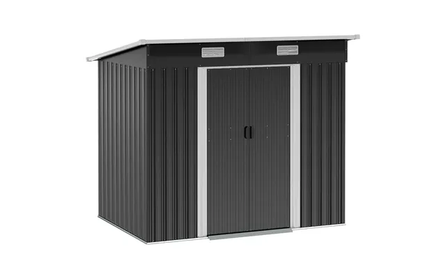 6.8 X 4.3ft Outdoor Garden Storage Shed - Tool Storage Box Black 6