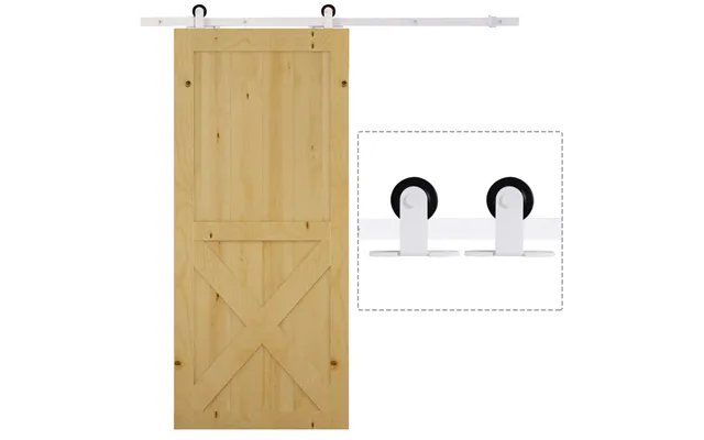 6ft Modern Carbon Steel Sliding Door Track Kit White product image