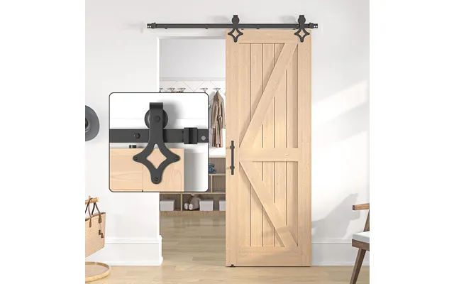 6ft Sliding Barn Door Kit Heavy Duty Steel Track Black Without Door Sankeytew