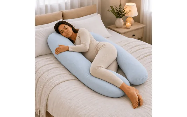 9 Foot Maternity Pillow And Case - Light Blue