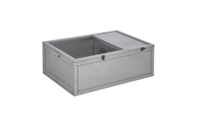 94 Cm Wooden Tortoise House Turtle Habitat Small Reptile Cage Grey Pawhut product image