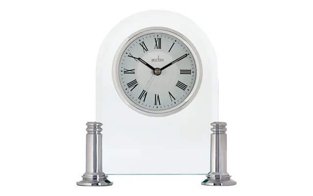 Acctim Bewdley Silver Finish & Glass Quartz Battery Mantel Clock 36427