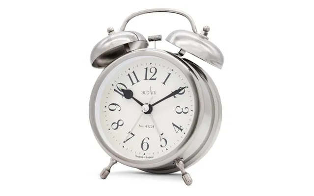 Acctim Pembridge Metal Double Bell Alarm Clock - Antique Silver, Quartz Movement