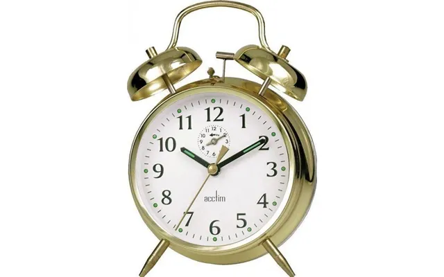 Acctim Saxon Large Brass Double Bell Alarm Clock - 12628